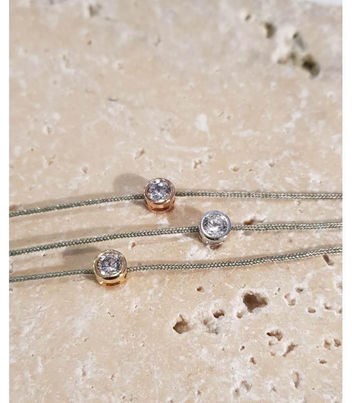 Bracelet cordon strass serti clos