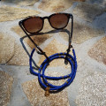 Chaine de lunette perles Heishi Bleue Cobalt