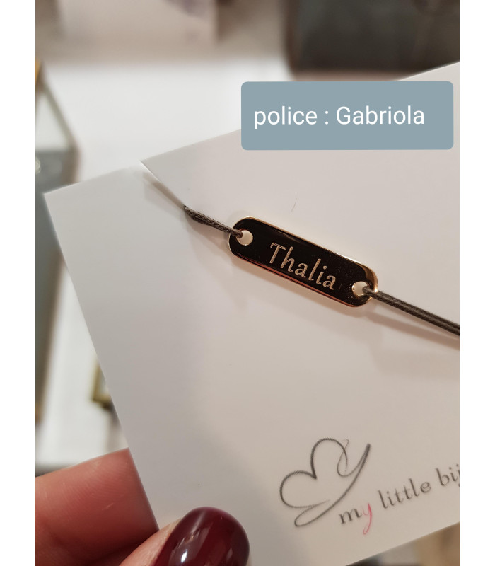 Bracelet cordon cercle gravé