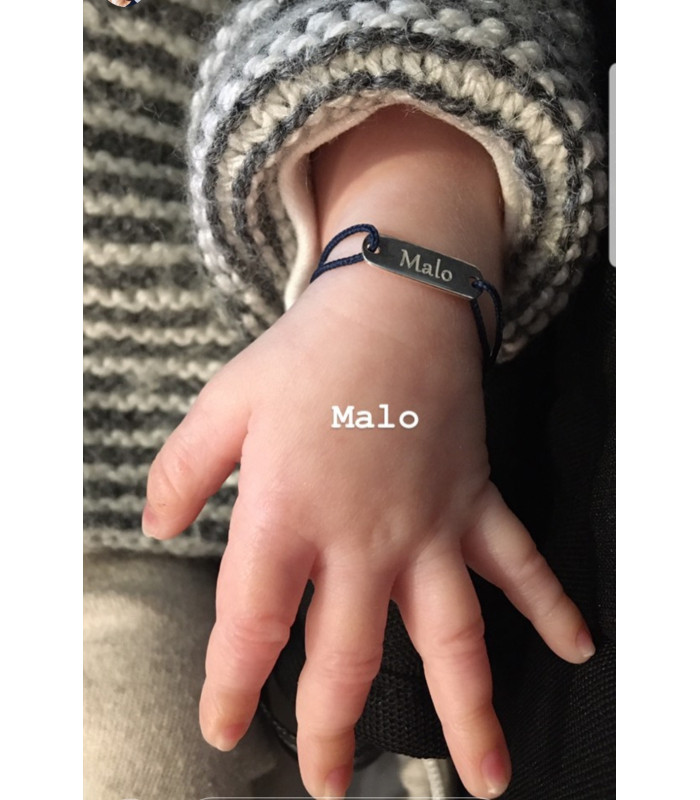 Bracelet cordon cercle gravé