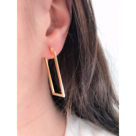 Boucles d'oreille Créole rectangle