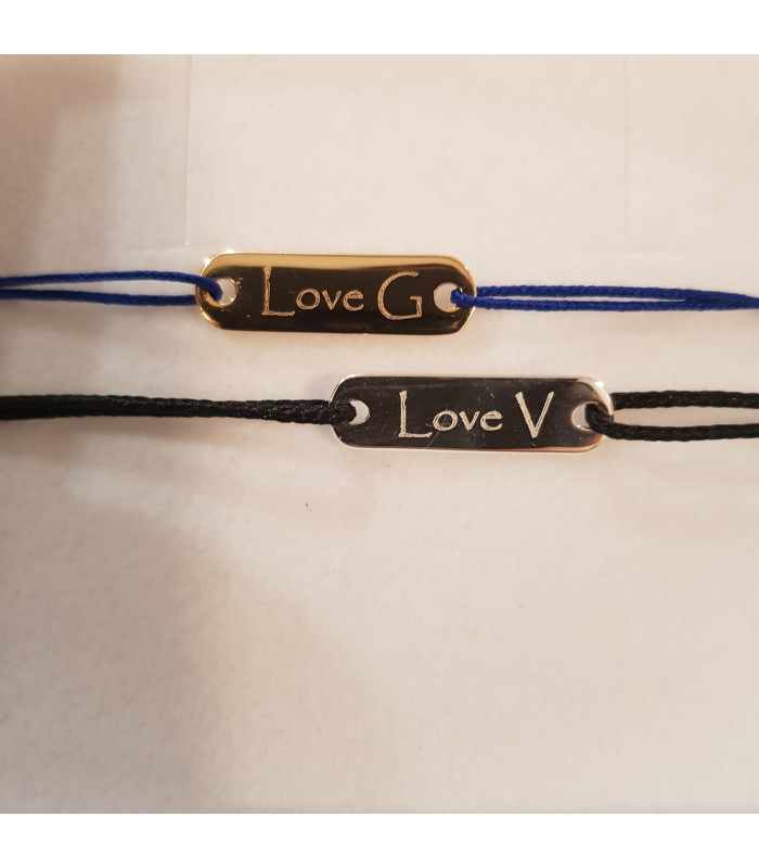 Bracelet cordon cercle gravé