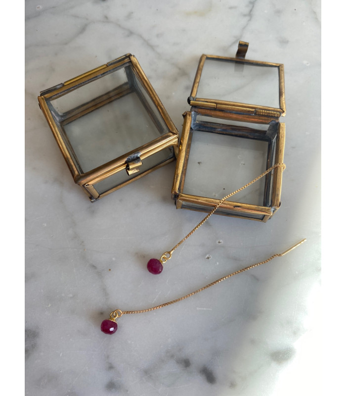 Boule d'oreille Lisa chaine pierre naturelle