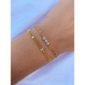 Bracelet chaine 3 strass Aude