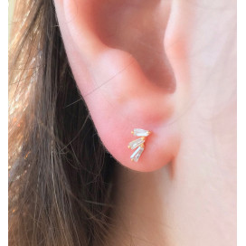 Boucle d'oreille puce 3 barrettes Lou
