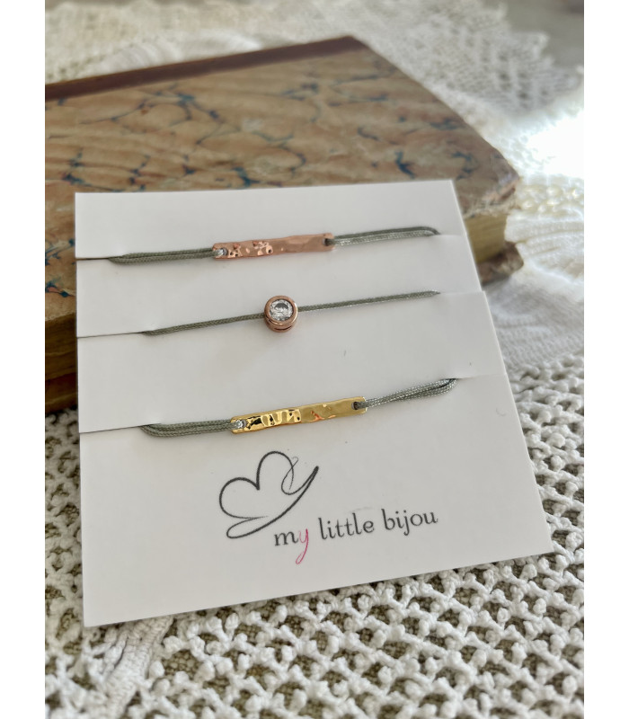 Bracelet cordon strass griffe