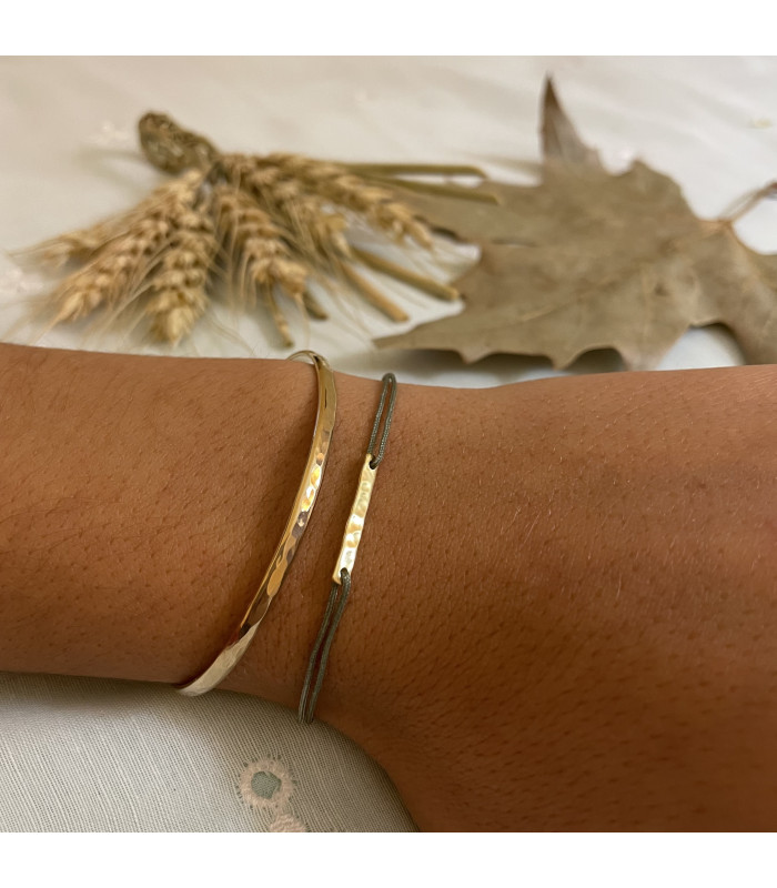 Bracelet cordon strass griffe