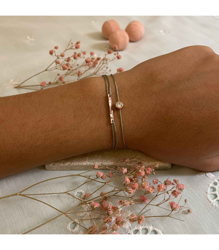 Bracelet cordon strass griffe