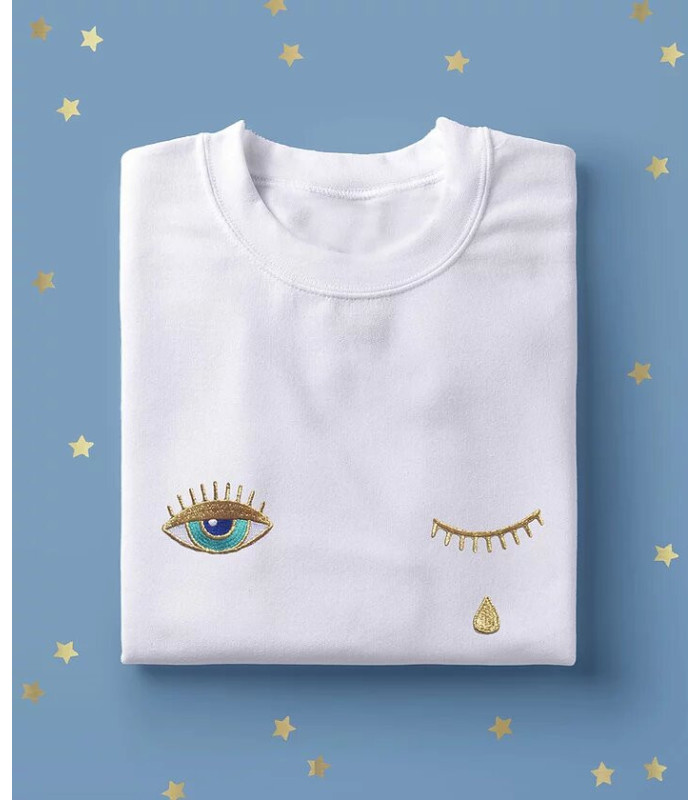 Broderie Thermocollante Oeil Cil Larme