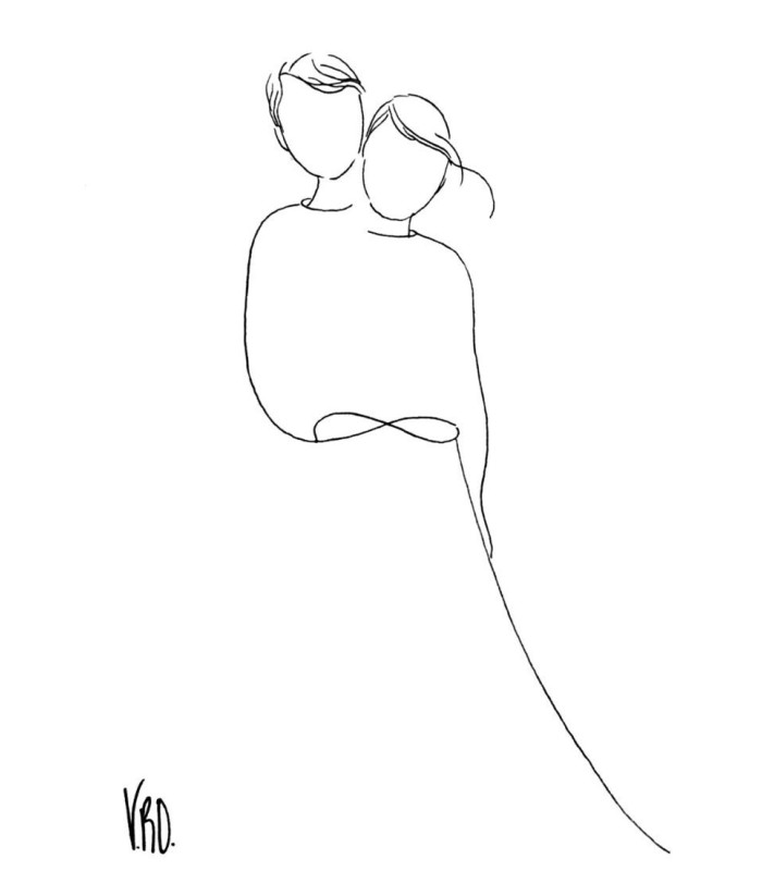 Carte desssin couple infini