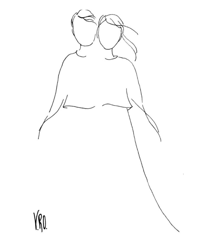 Carte dessin du couple déclaration