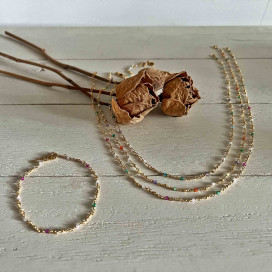 Collier un rang chaine pierre Ibiza