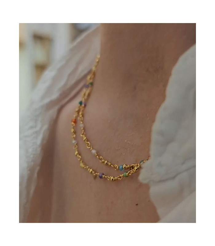 Collier chaine pierre Ibiza