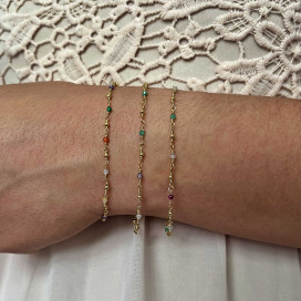 Collier un rang chaine pierre Ibiza
