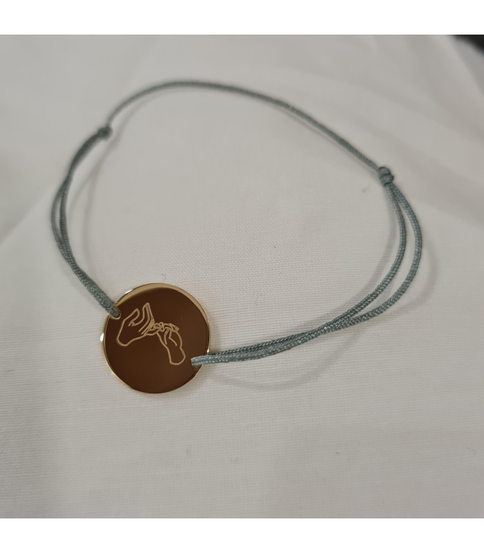 Médaille Gravée Coeur Avec les Mains