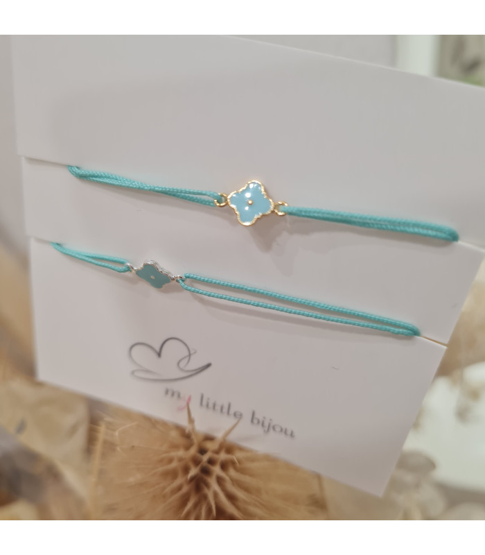 Bracelet cordon Trèfle émail