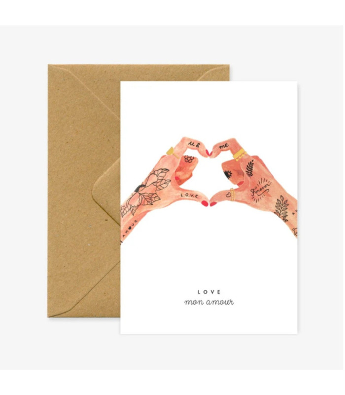 Carte de vœux Cœur avec les mains