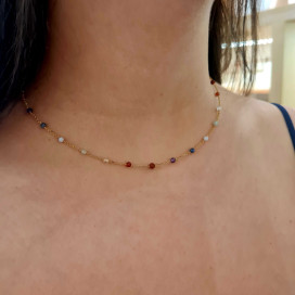 Collier pierres sept Chakras