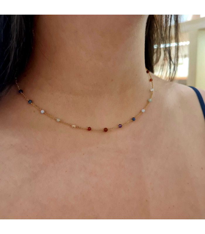 Collier pierres sept Chakras