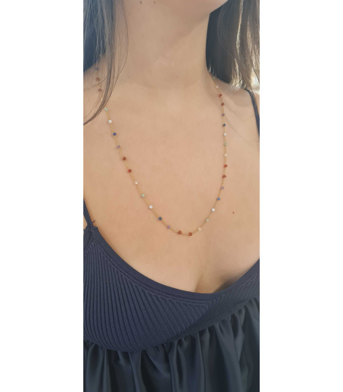 Collier pierres sept Chakras