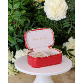 Mini Boite à bijoux Marie en Cuir PU Rouge