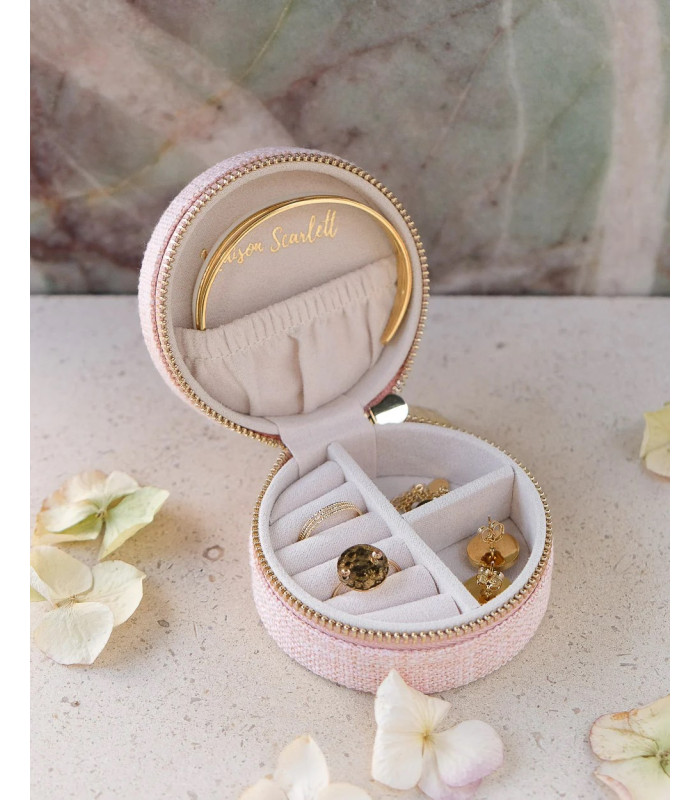 Boîte à bijoux de voyage Yvonne en lin