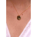 Collier Initiale Lettre Fleur Gravée