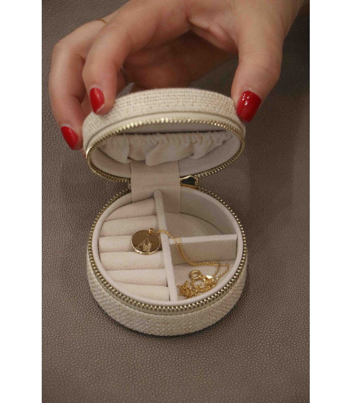 Collier Initiale Lettre Fleur Gravée