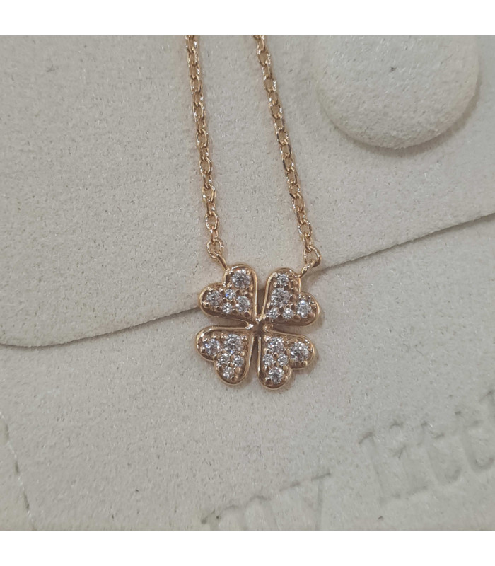 TREFLE gold-plated rhinestone necklace