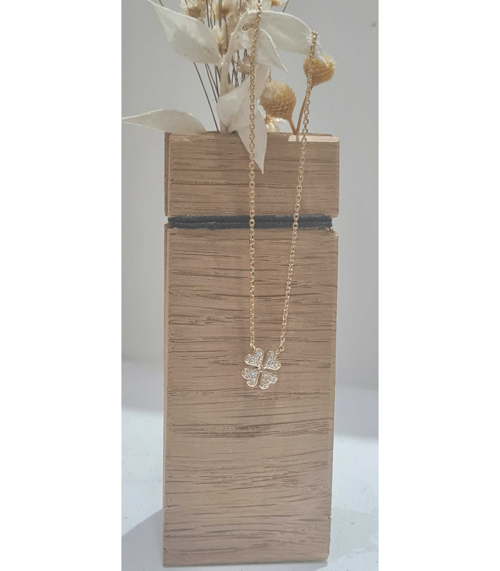 TREFLE gold-plated rhinestone necklace