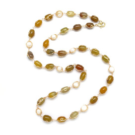 Sautoir Aimée Agate Péridot