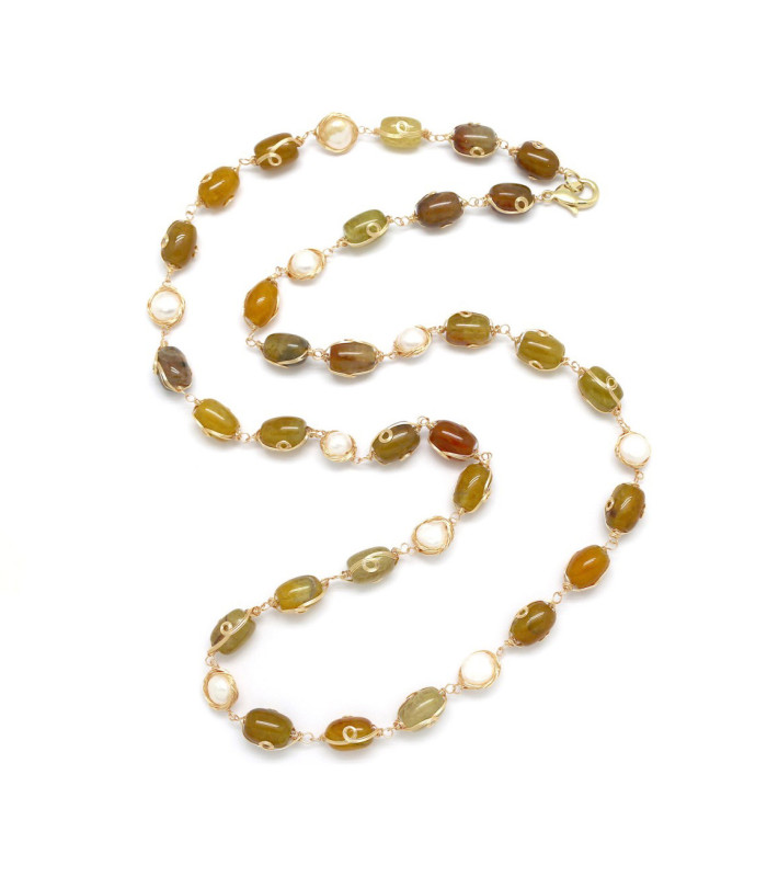 Sautoir Aimée Agate Péridot