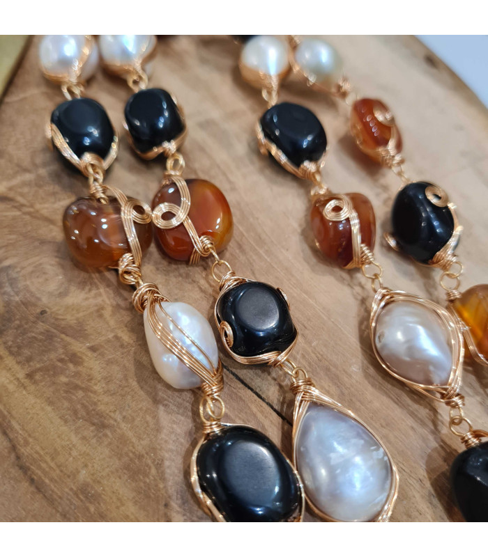 Sautoir Aimée Agate Péridot