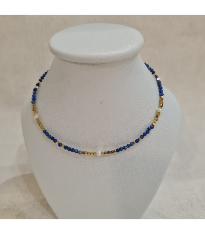 Collier Agathe Lapis Lazulis