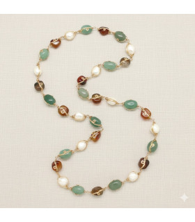 AIMEE Long Necklace Agate Amazonite Carnelian