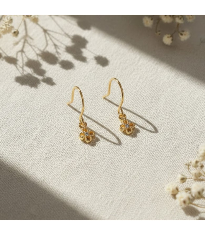 Boucles d'oreilles FLEUR strass