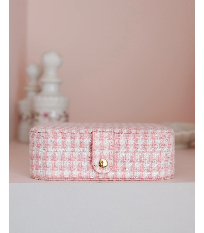 Boîte à bijoux de voyage Corinne en velours Rouge