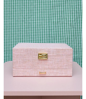 Boîte à bijoux de voyage Corinne en velours Rouge