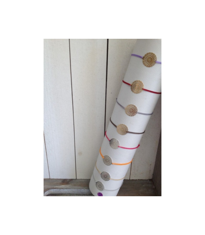 Bracelet cordon rosace