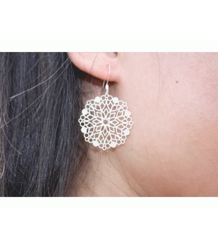 Boucle d'oreilles Grande rosace ajourée