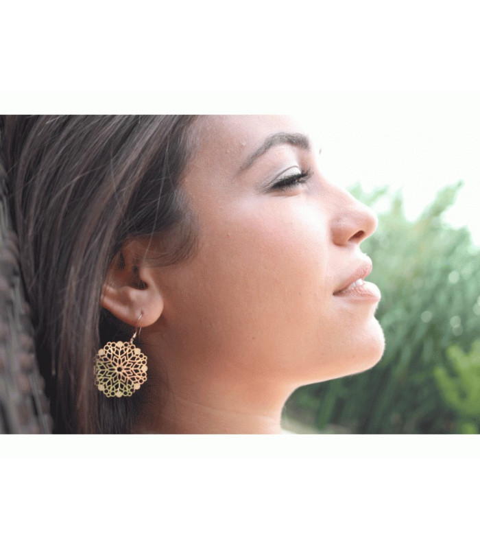 Boucle d'oreilles Grande rosace ajourée