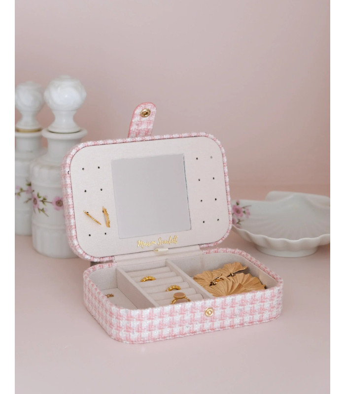 copy of Boîte à bijoux de voyage Corinne en velours Rouge