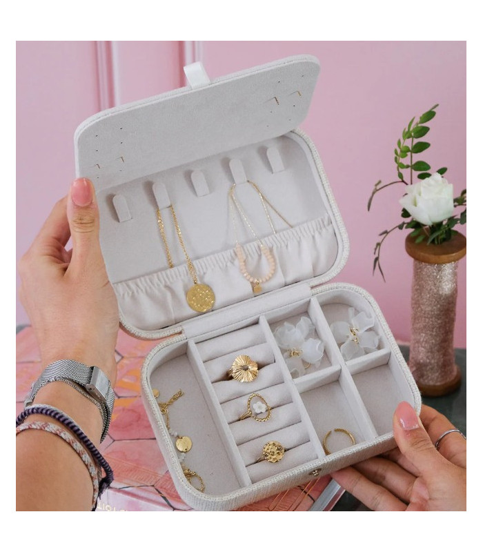 copy of Boîte à bijoux de voyage Corinne en velours Rouge