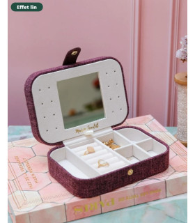 Boîte à bijoux de voyage Brigitte en Lin