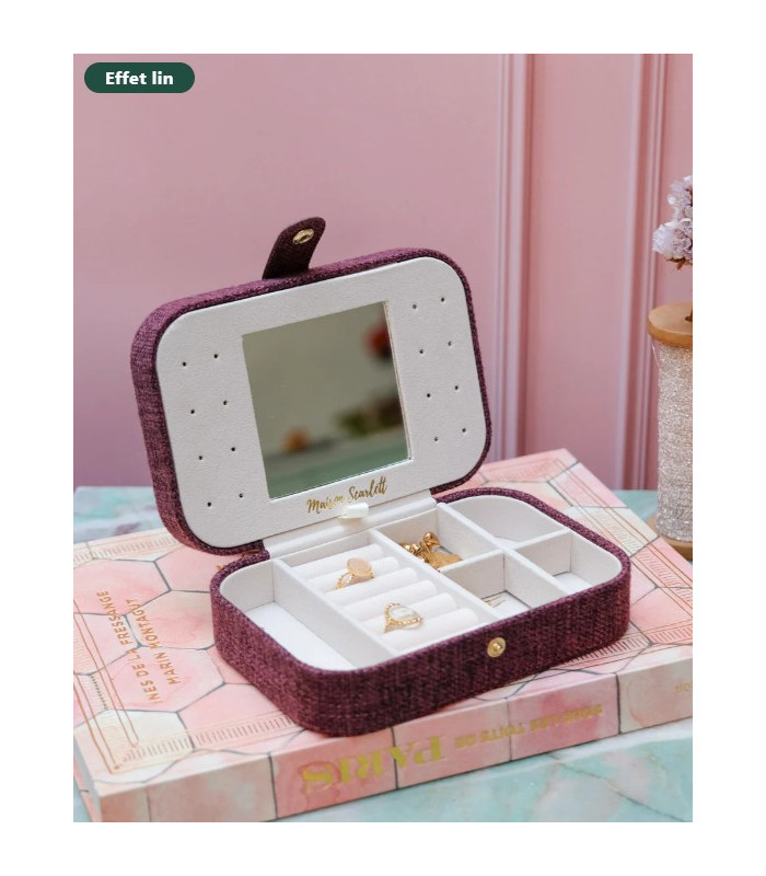 Boîte à bijoux de voyage Brigitte en Lin