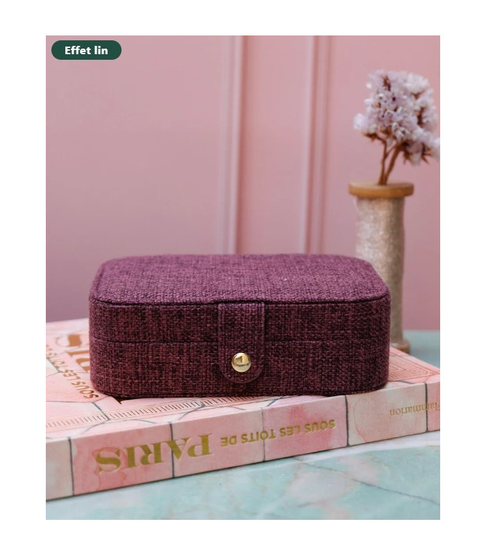 copy of Boîte à bijoux de voyage Corinne en velours Rouge