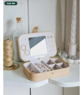 Boîte à bijoux de voyage Brigitte en Cuir PU