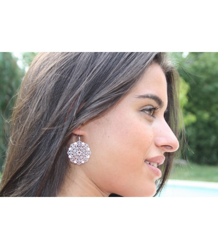 Boucle d'oreilles Grande rosace ajourée