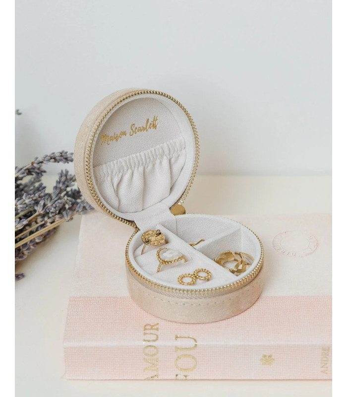 copy of Boîte à bijoux de voyage Corinne en velours Rouge