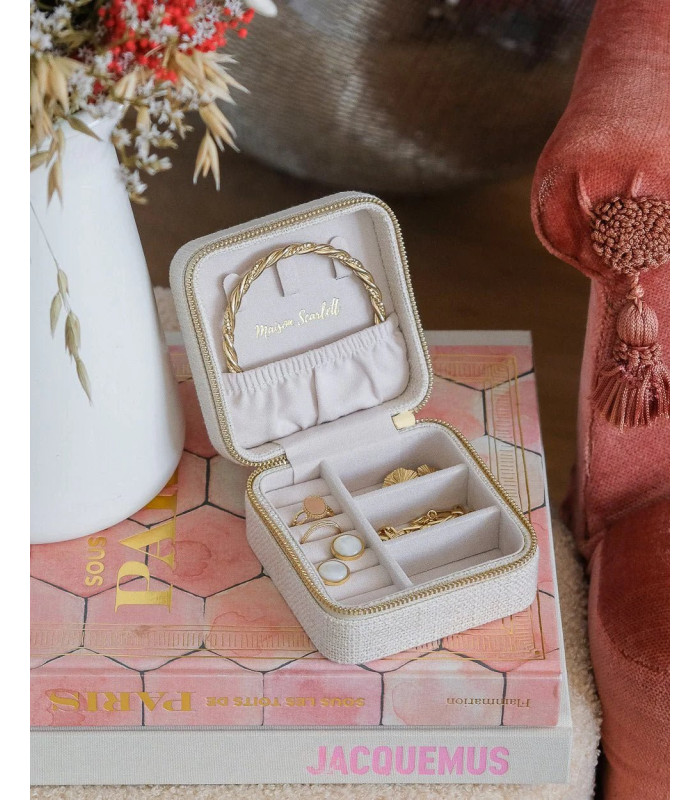 copy of Boîte à bijoux de voyage Corinne en velours Rouge